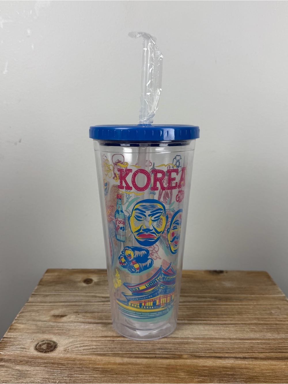 New Whereto Plastic South Korea Cold Cup
Tumbler with Straw 20 oz